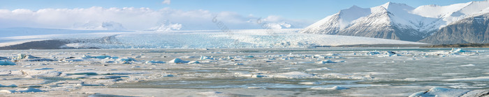 全景冰岛冰川环礁湖