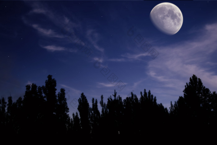 暗色空中的月亮摄影图