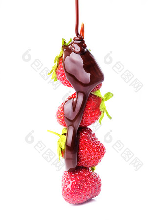 巧克力酱草莓水果