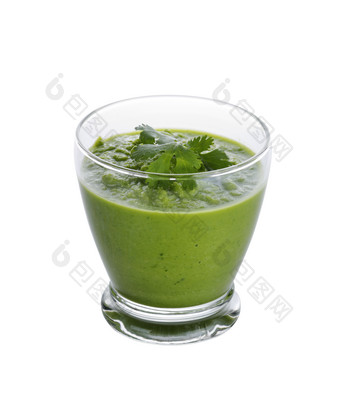 一杯绿色蔬菜汁摄影图