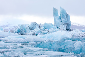 蓝色清新冰川摄影图