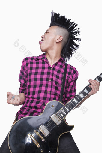 电音酷炫的弹吉他男人潮流摇滚的朋克风图片