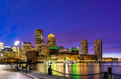 薄暮下的波士顿摄影图