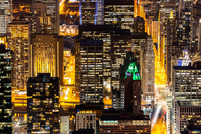 空中芝加哥天际线摄影图