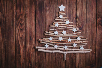 <strong>木棍</strong>圣诞树装饰摄影图