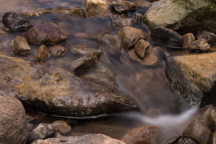 流动的河水中的石头
