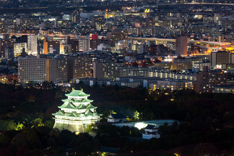 航拍城市夜景图片