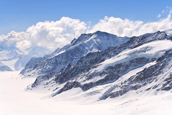 蓝色唯美雪山摄影图