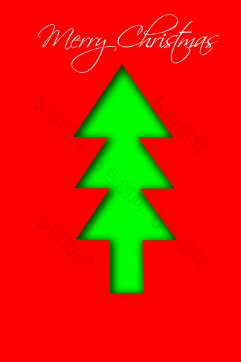 绿色圣诞树背景摄影图