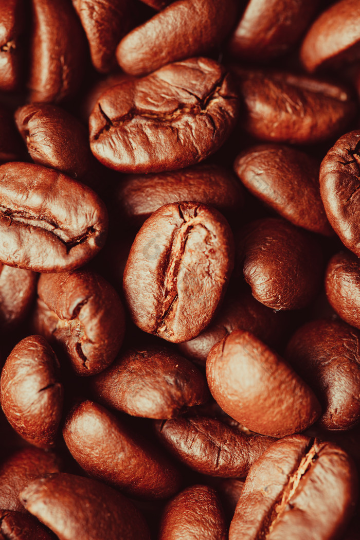 棕色咖啡豆特写摄影图