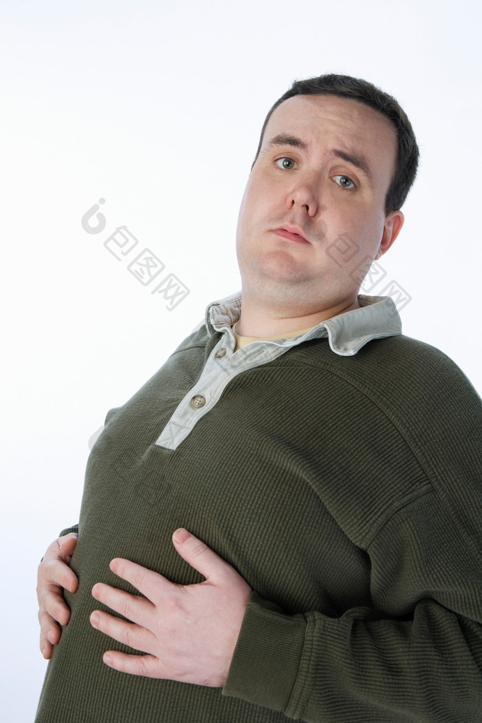 简约大肚子男人摄影图