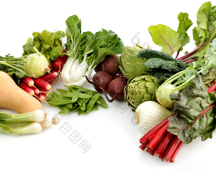 绿色调多种类蔬菜摄影图