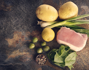 生肉土豆食材摄影图图片