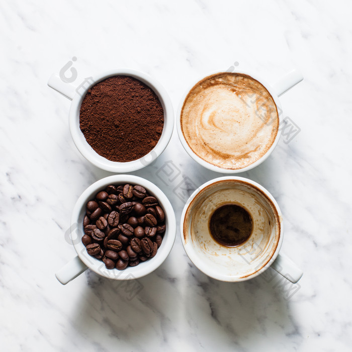 咖啡豆和咖啡饮品