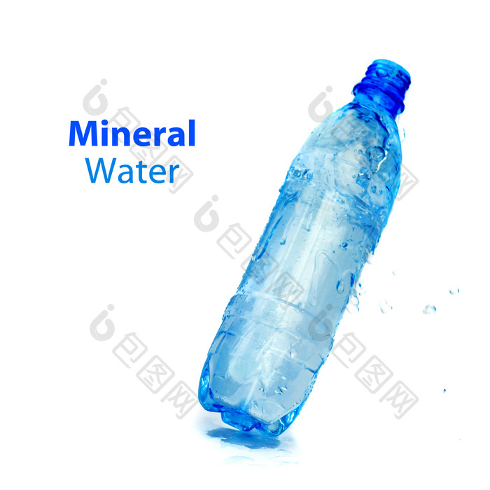 蓝色矿泉水水瓶摄影图