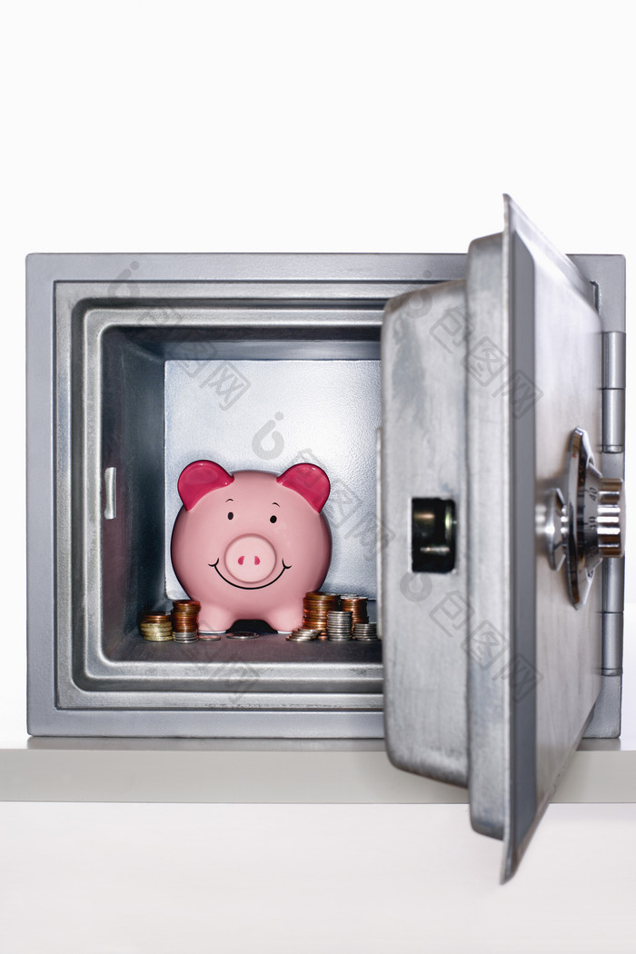 保险箱里的小猪存钱罐