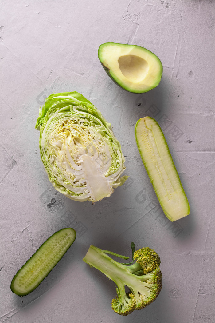 切半的蔬菜摄影图