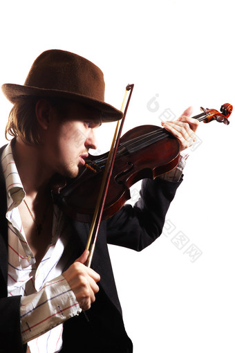 简约小提琴师摄影图
