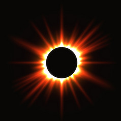 黑色风格日食摄影图