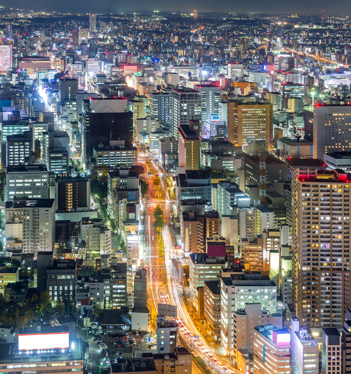 城市高楼大厦夜景