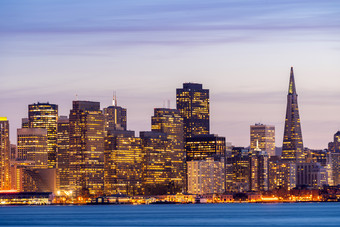 旧金山城市夜景摄影图