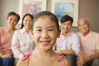 一家人<strong>爸爸</strong>妈妈爷爷奶奶<strong>小</strong>女孩女儿孙女