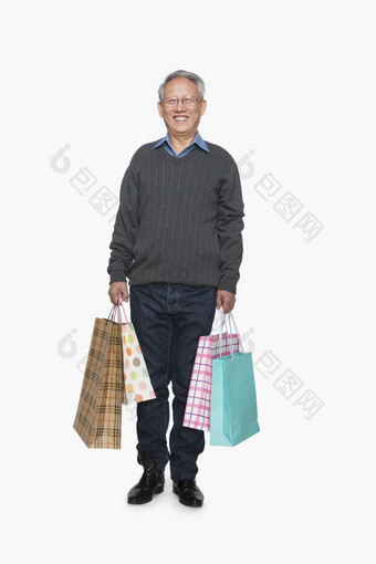 购物的老人摄影图