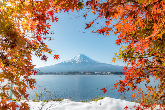 秋天的富士山摄影图