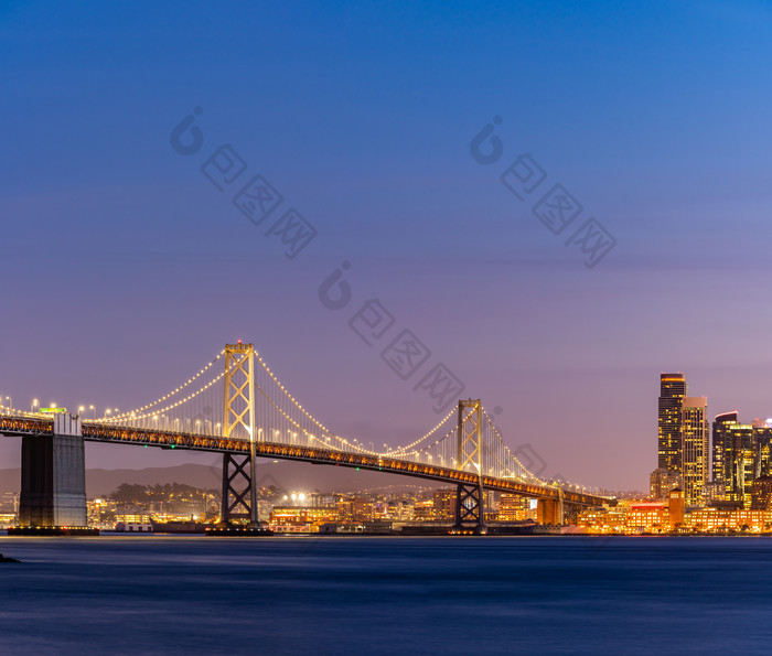 旧金山金门大桥夜景图片