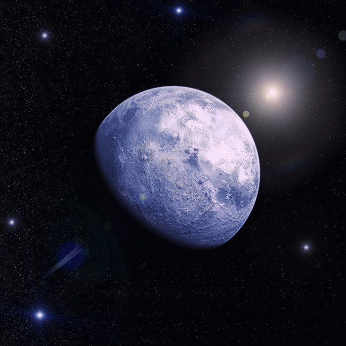 宇宙星空中的地球和月亮图片
