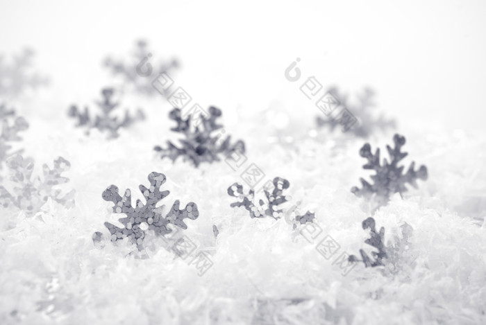 灰色冬季雪花装饰