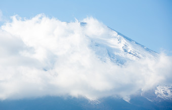 <strong>云</strong>中的富士山脉摄影图