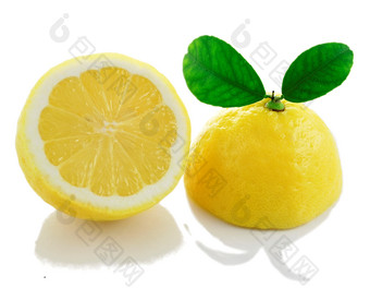 红色调切柠檬摄影图