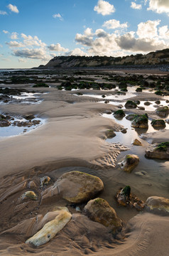 海边沙砾岩石景色