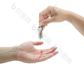 简约交付房屋钥匙摄影图