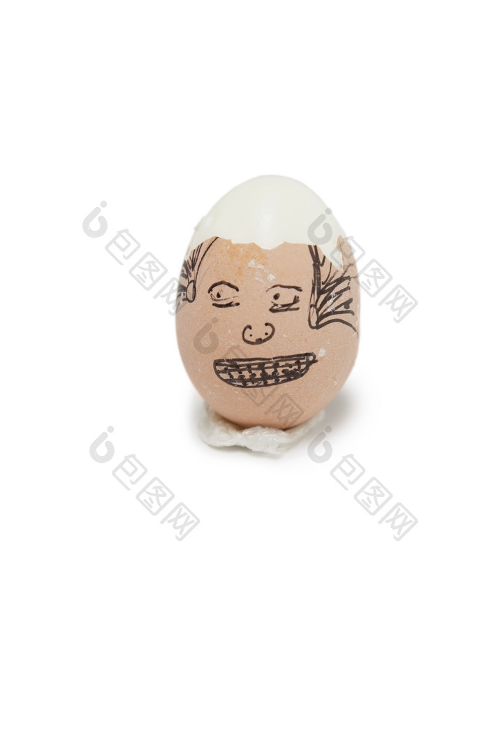 煮鸡蛋剥壳表情摄影图