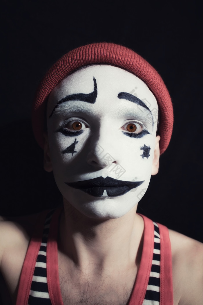 化妆的小丑男人面孔