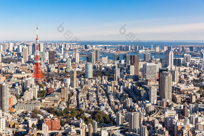 航拍东京城市景观