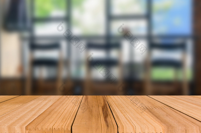 咖啡店木桌子摄影图