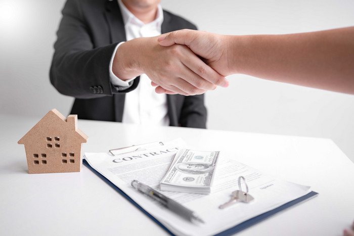 工作销售人员房地产职业客户合作握手照片