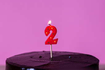 数字2蜡烛庆祝生日蜡烛