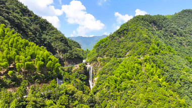 自然风光峡谷瀑布水流4K航拍