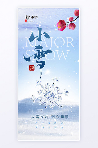 24节气小雪创意风格海报图片