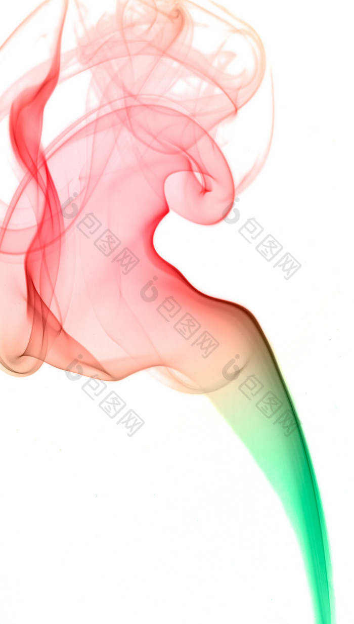 抽象红绿渐变烟雾摄影图片