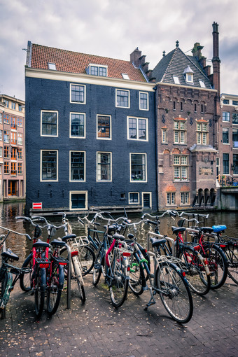 荷兰阿姆斯特丹自行车运河