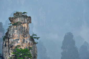 中国张家界山峰风景摄影图片