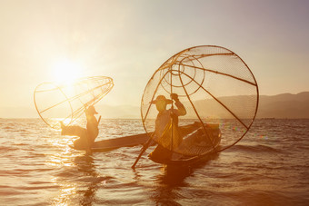 缅甸渔夫亚洲湖