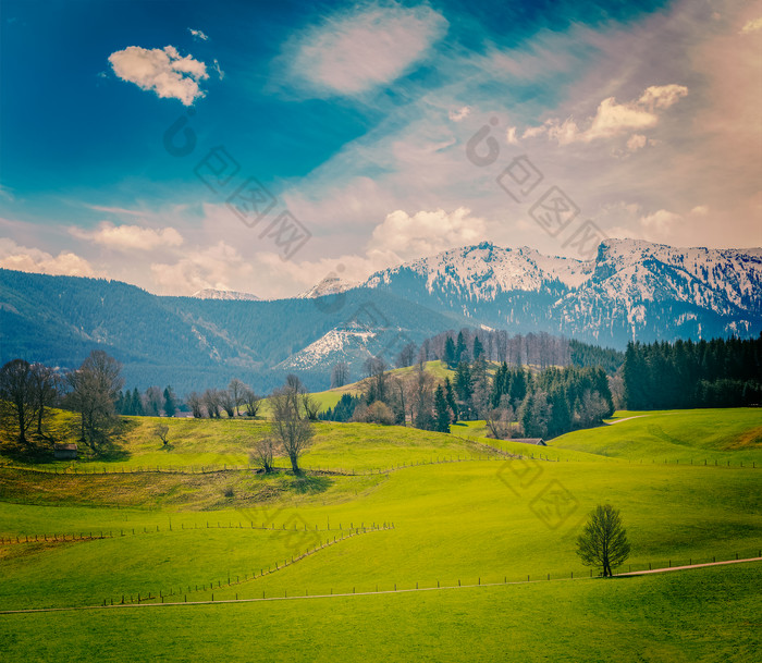 巴伐利亚欧洲德国阿尔卑斯山脉