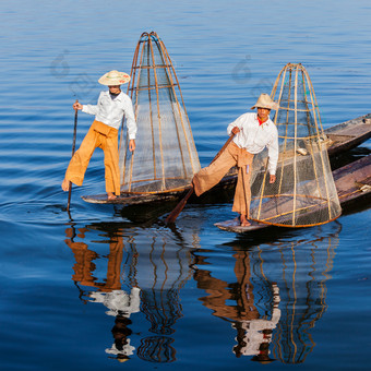 渔夫因莱湖渔民