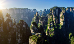 张家界山岳天空阳光摄影图片